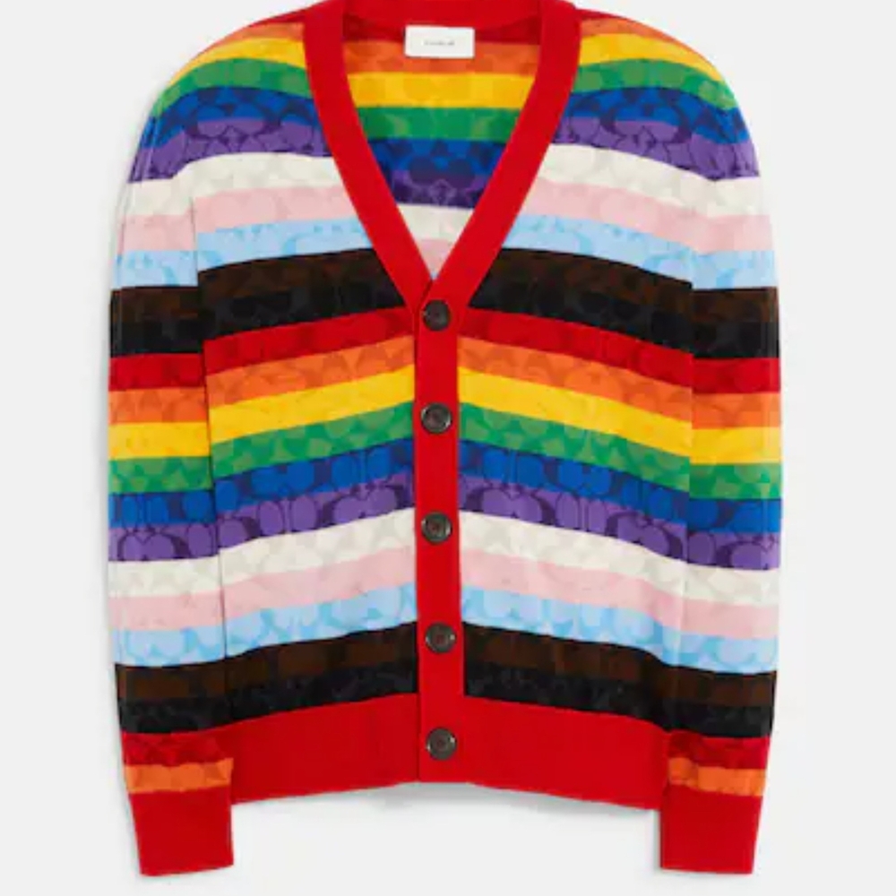Coach Rainbow Signature Cardigan Unisex Large